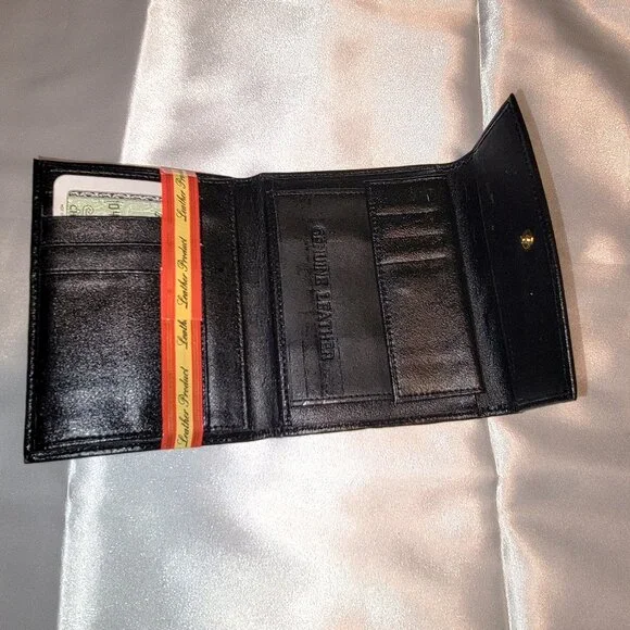 Vintage Womens Tri-fold Leather Wallet 2pk - Picture 2 of 3